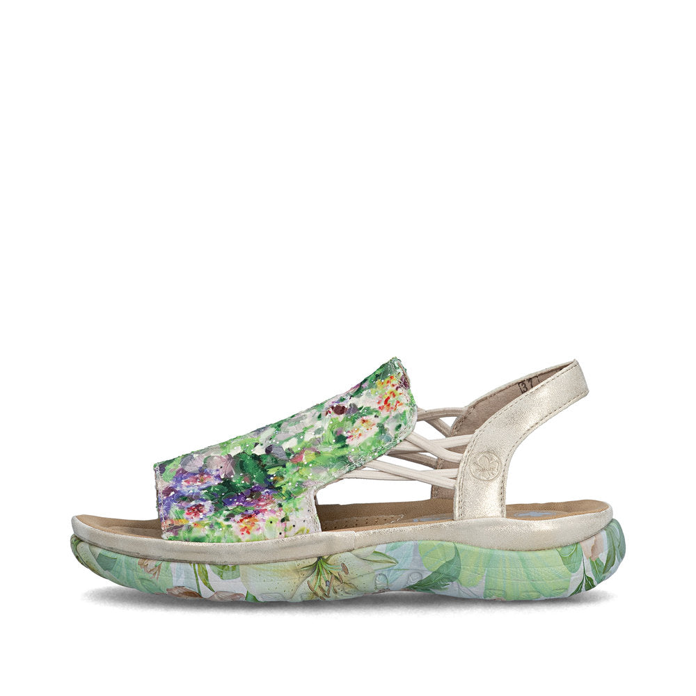 Rieker 64841-90 Green Multi F Fit Sandals with Slingback Strap