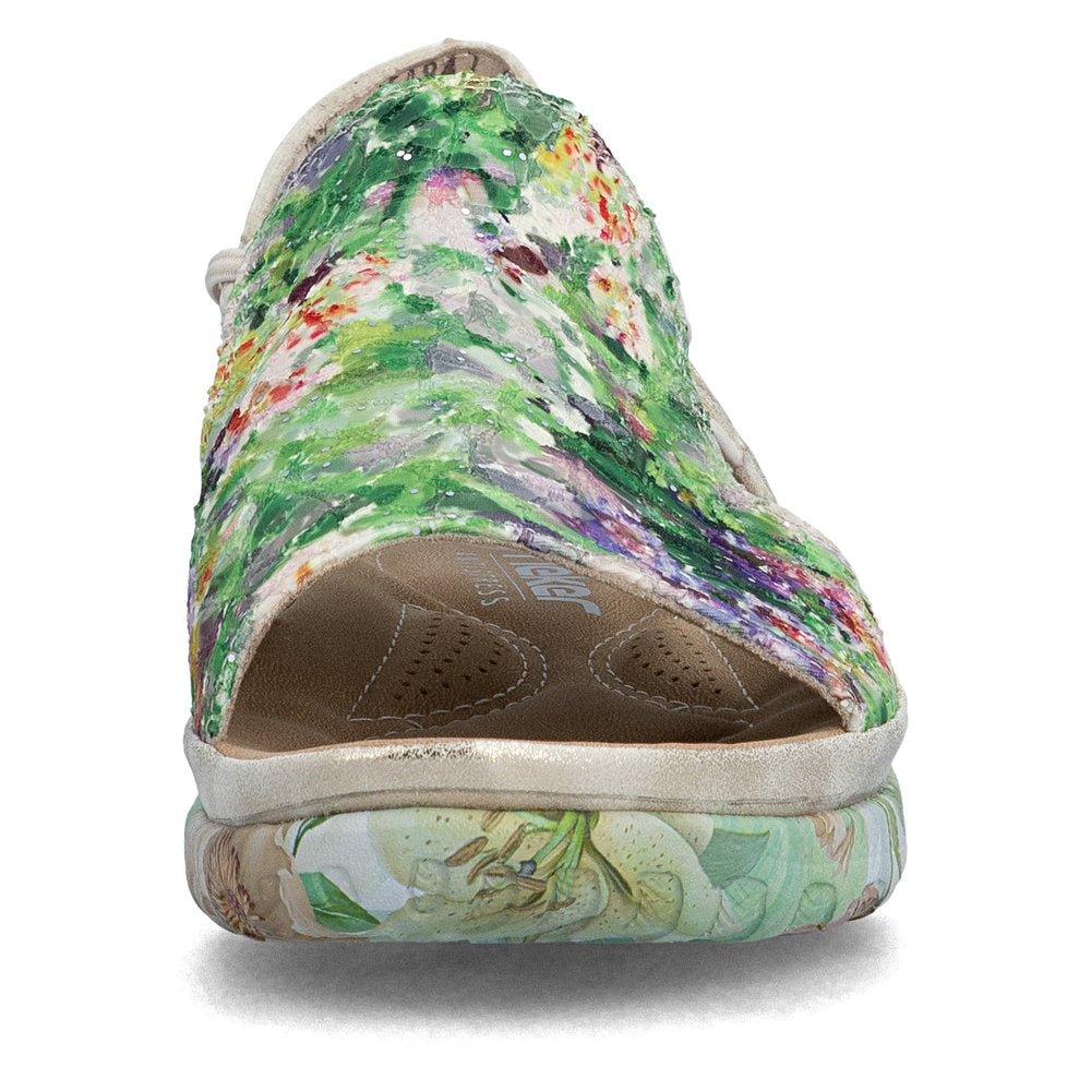 Rieker 64841-90 Green Multi F Fit Sandals with Slingback Strap