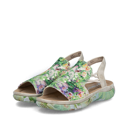 Rieker 64841-90 Green Multi F Fit Sandals with Slingback Strap
