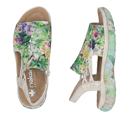 Rieker 64841-90 Green Multi F Fit Sandals with Slingback Strap