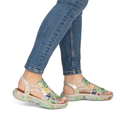 Rieker 64841-90 Green Multi F Fit Sandals with Slingback Strap