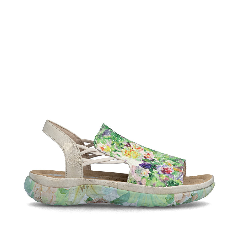 Rieker 64841-90 Green Multi F Fit Sandals with Slingback Strap