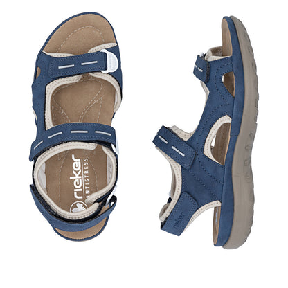 Rieker 64856-14 Jeans Blue F Fit Slingback Sandals