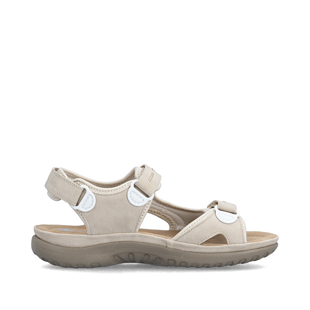 Rieker 64856-62 Ginger Beige & Pearl Cream F Fit Slingback Sandals