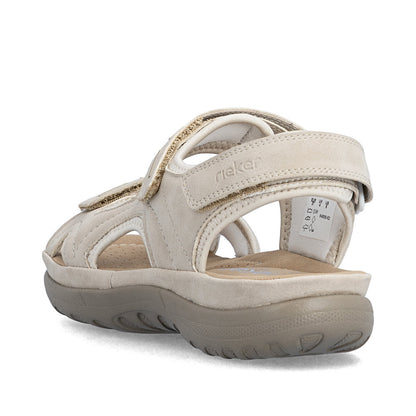 Rieker 64856-62 Ginger Beige & Pearl Cream F Fit Slingback Sandals