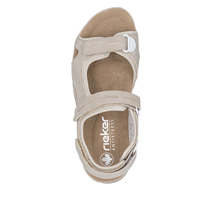 Rieker 64856-62 Ginger Beige & Pearl Cream F Fit Slingback Sandals