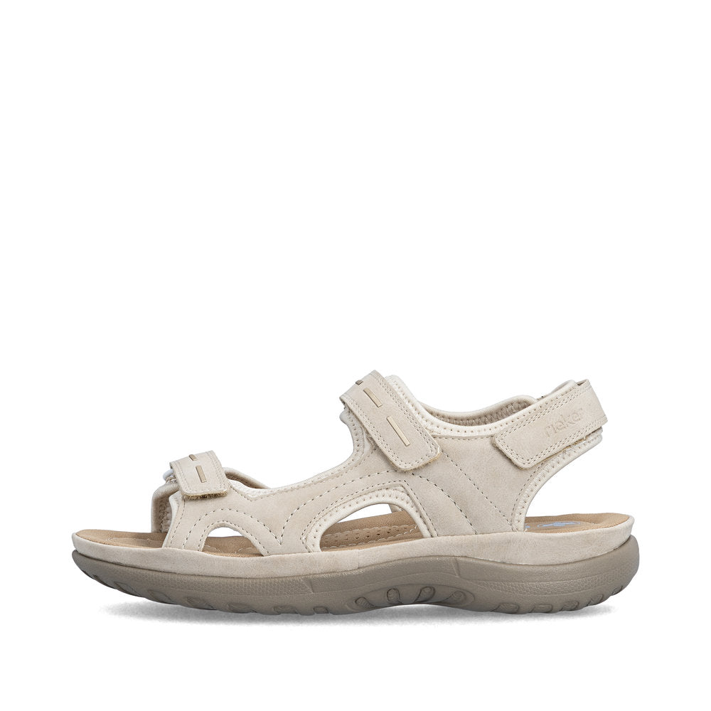 Rieker 64856-62 Ginger Beige & Pearl Cream F Fit Slingback Sandals