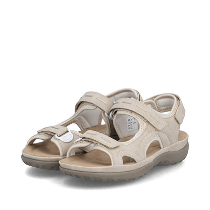 Rieker 64856-62 Ginger Beige & Pearl Cream F Fit Slingback Sandals