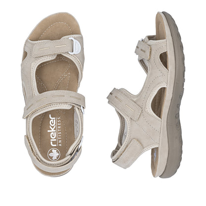 Rieker 64856-62 Ginger Beige & Pearl Cream F Fit Slingback Sandals