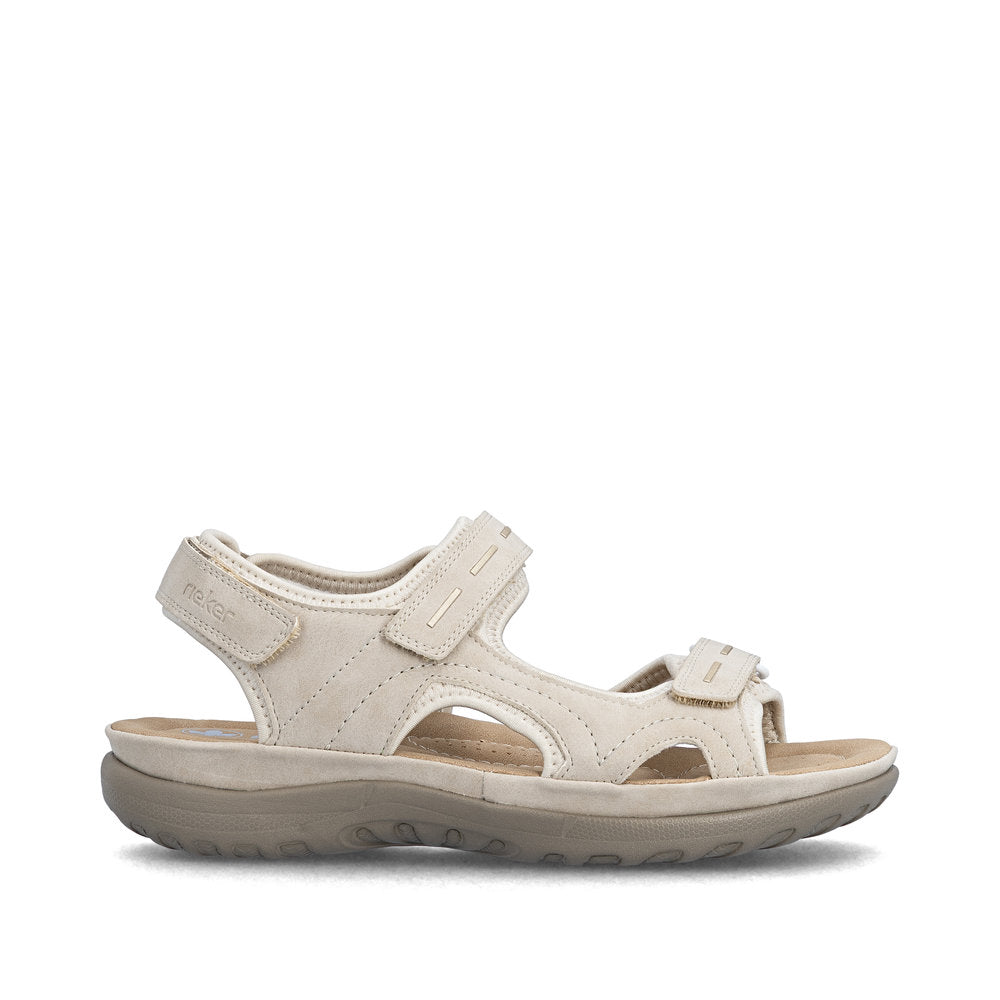 Rieker 64856-62 Ginger Beige & Pearl Cream F Fit Slingback Sandals