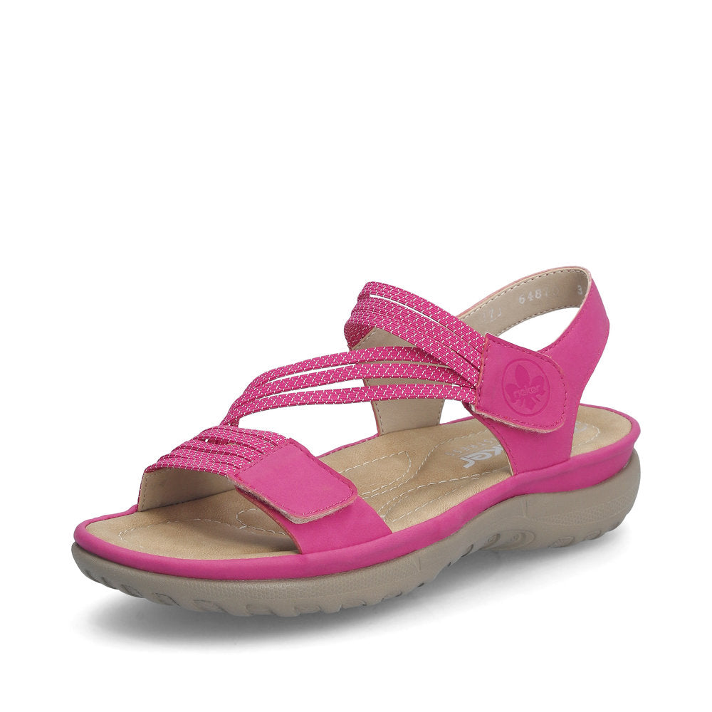 Rieker 64870-31 Fuchsia Pink F Fit Velcro Sandals