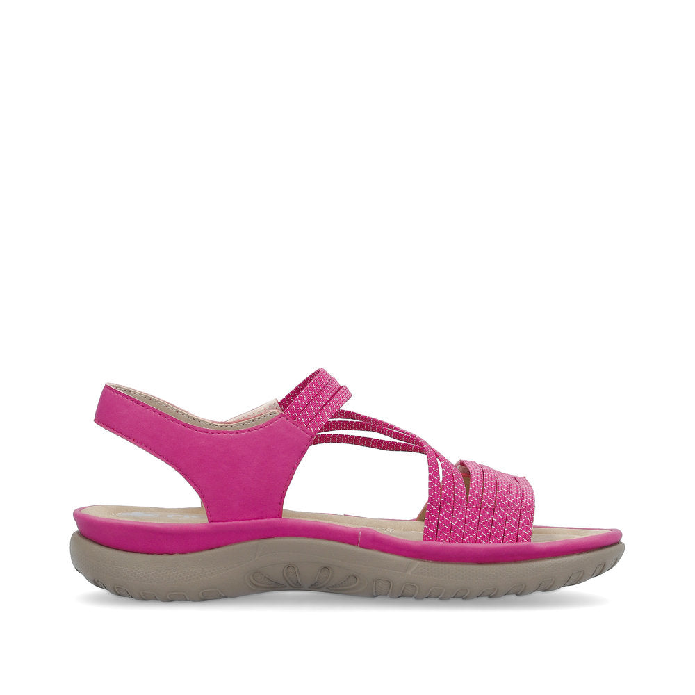 Rieker 64870-31 Fuchsia Pink F Fit Velcro Sandals