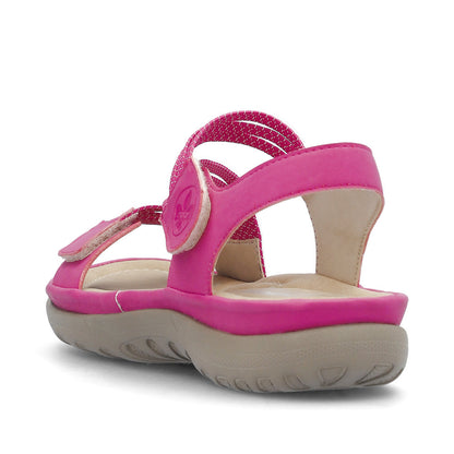 Rieker 64870-31 Fuchsia Pink F Fit Velcro Sandals