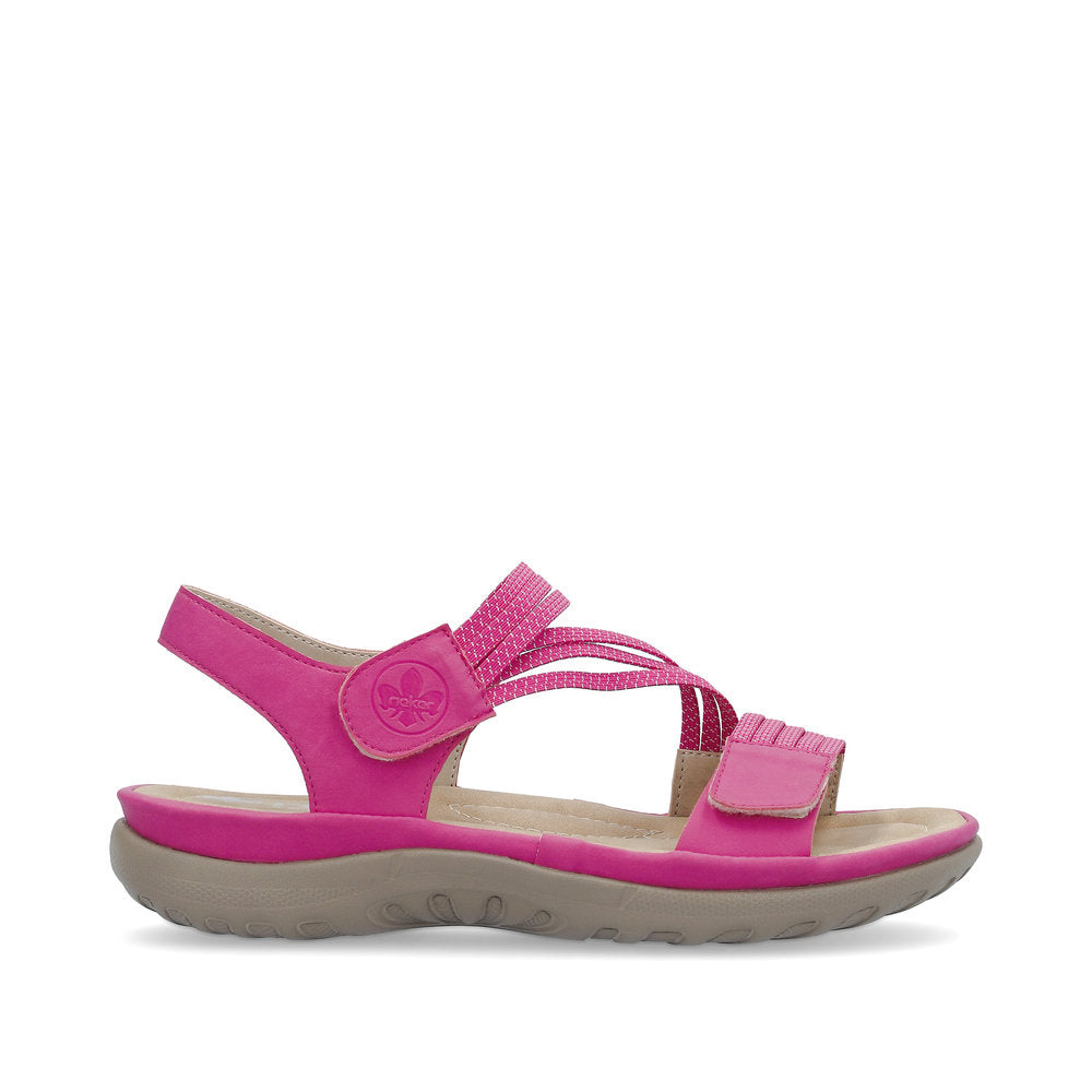 Rieker 64870-31 Fuchsia Pink F Fit Velcro Sandals