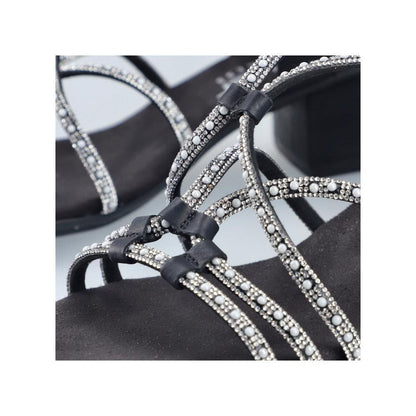 Rieker 64970-00 Black Sparkle F Fit Block Heel Sandals