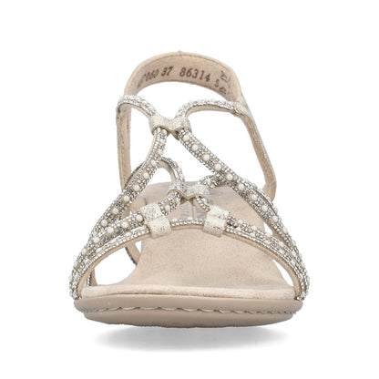 Rieker 64970-60 Beige Gold F Fit Block Heel Sandals