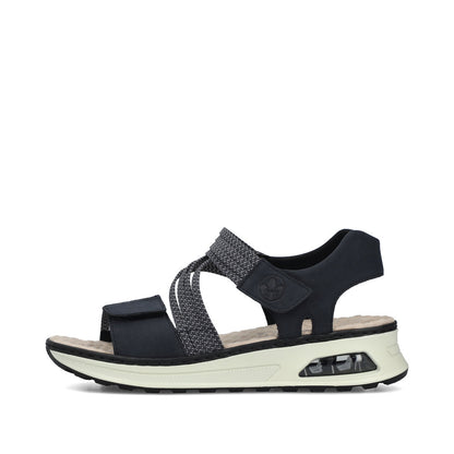 Rieker 65671-14 Navy & White H Fit Velcro Slingback Sandals