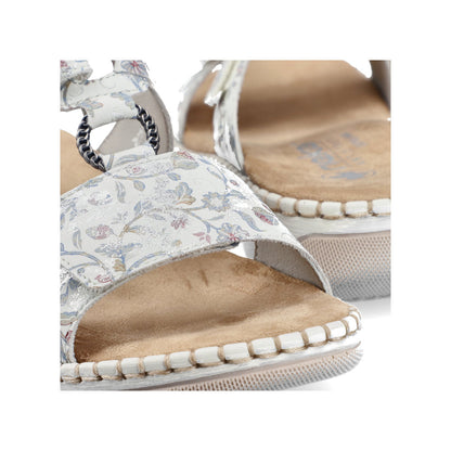 Rieker 66292-90 Grey Multicolour H Fit Slip On Sandals with Velcro