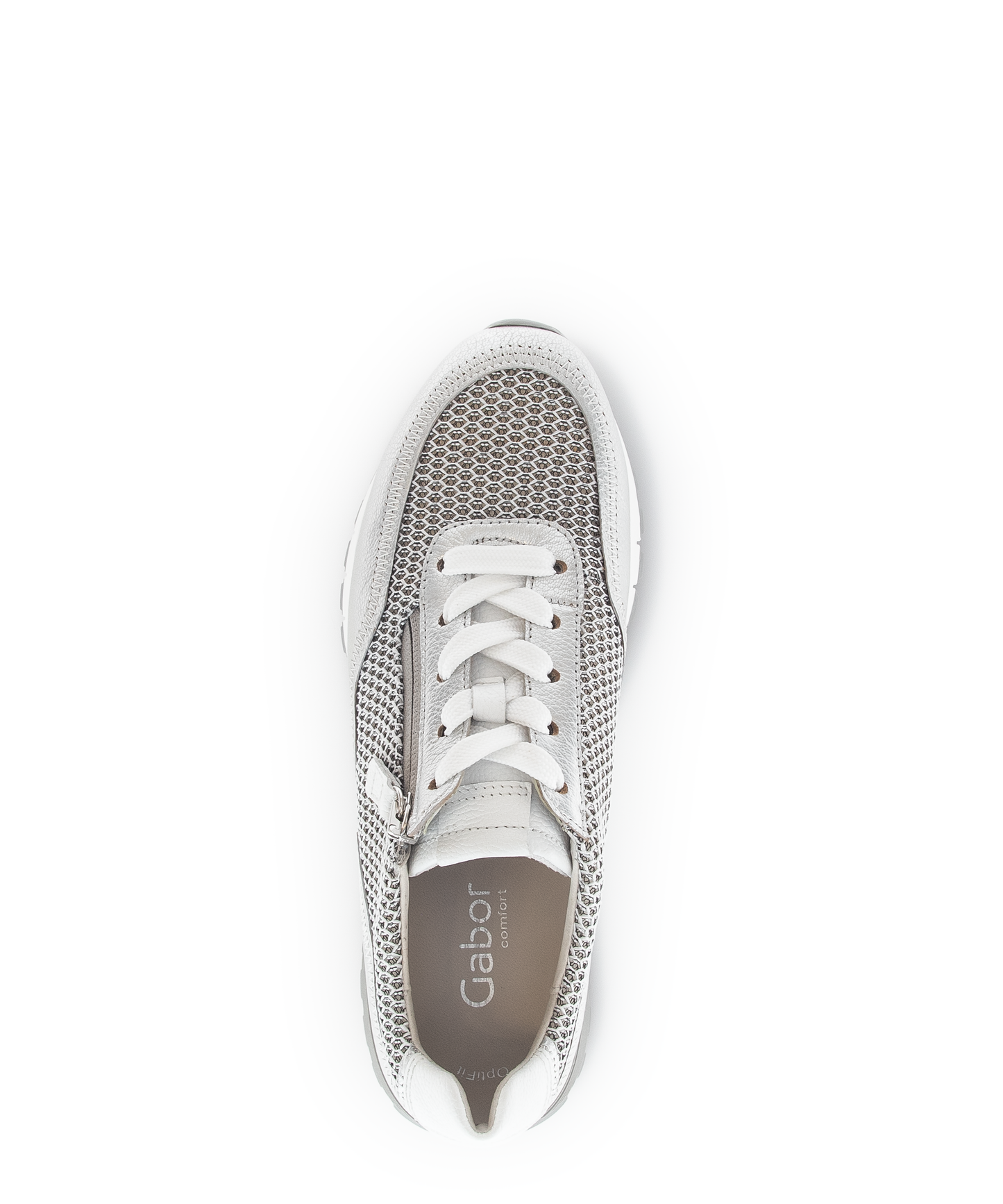 Gabor Comfort 66.379.60 H Fit Silver, Off White & White Sneakers