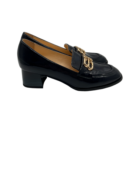 Bioeco by Arka 6640 2293+2645+1315 Navy Patent Slip On Block Heels