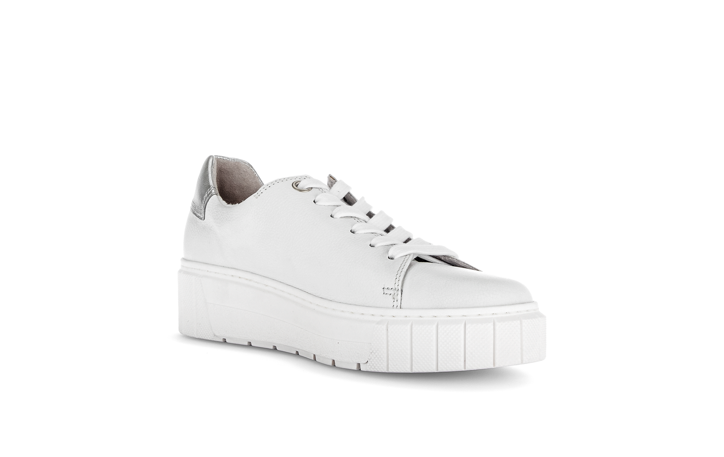 Gabor Comfort 66.410.52 H Fit White & Silver Sneakers