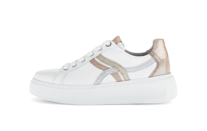 Gabor Comfort 66.486.53 G Fit White & Gold Combi Sneakers