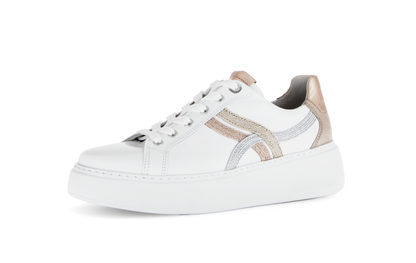 Gabor Comfort 66.486.53 G Fit White & Gold Combi Sneakers
