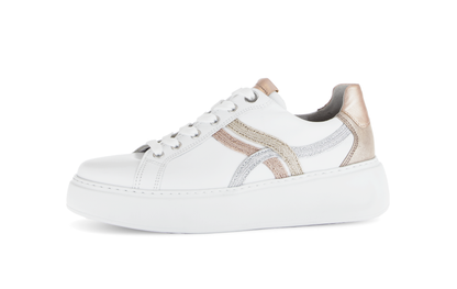 Gabor Comfort 66.486.53 G Fit White & Gold Combi Sneakers