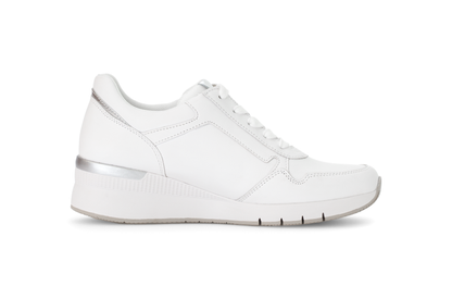 Gabor Comfort 66.508.50 G Fit White & Silver Sneakers with Zip