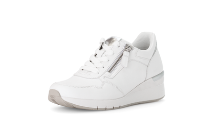 Gabor Comfort 66.508.50 G Fit White & Silver Sneakers with Zip