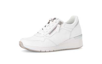 Gabor Comfort 66.508.50 G Fit White & Silver Sneakers with Zip