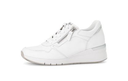Gabor Comfort 66.508.50 G Fit White & Silver Sneakers with Zip