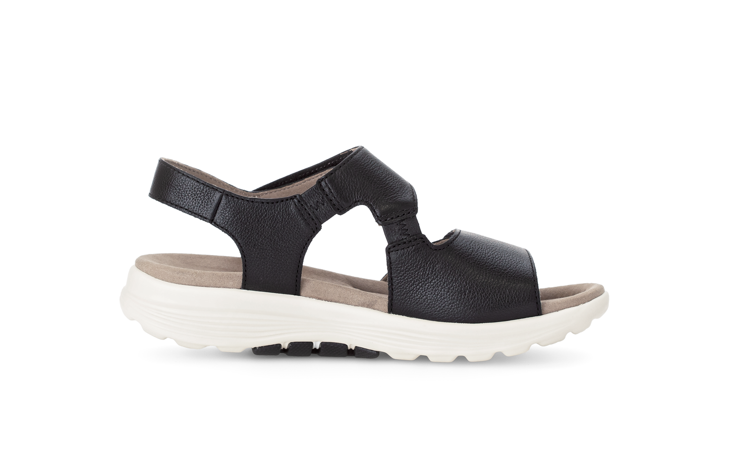 Gabor Rollingsoft 66.815.57 Black Velcro Sandals with Slingback Strap