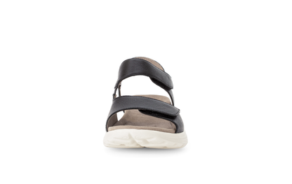 Gabor Rollingsoft 66.815.57 Black Velcro Sandals with Slingback Strap