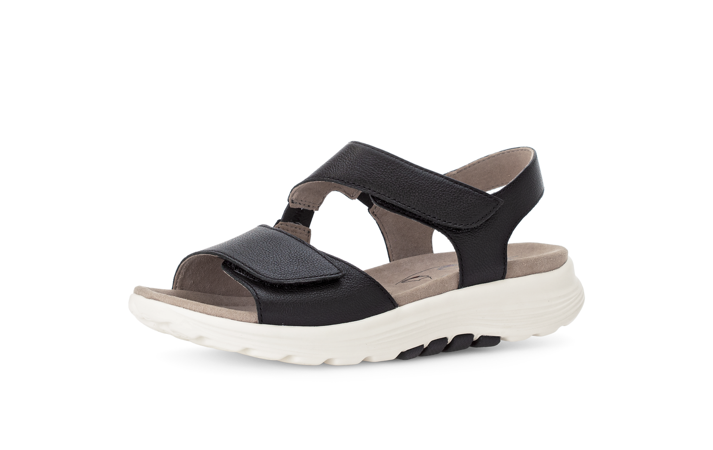 Gabor Rollingsoft 66.815.57 Black Velcro Sandals with Slingback Strap