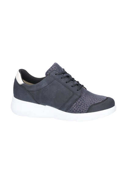Waldlaufer 668K02 300 217 K Fit Navy Sneakers with Lace & Zip & White Sole