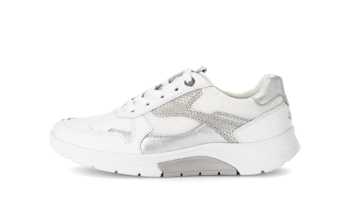 Gabor Rollingsoft 66.925.51 White, Silver & Grey Sneakers