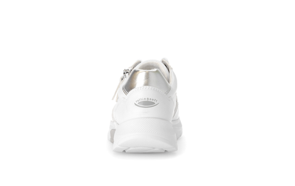 Gabor Rollingsoft 66.927.10 White & Silver Sneakers with Zip