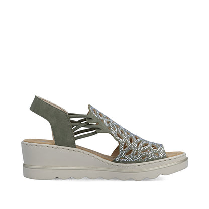 Rieker 67465-52 Schilf Green F 1/2 Fit Slingback Sandals