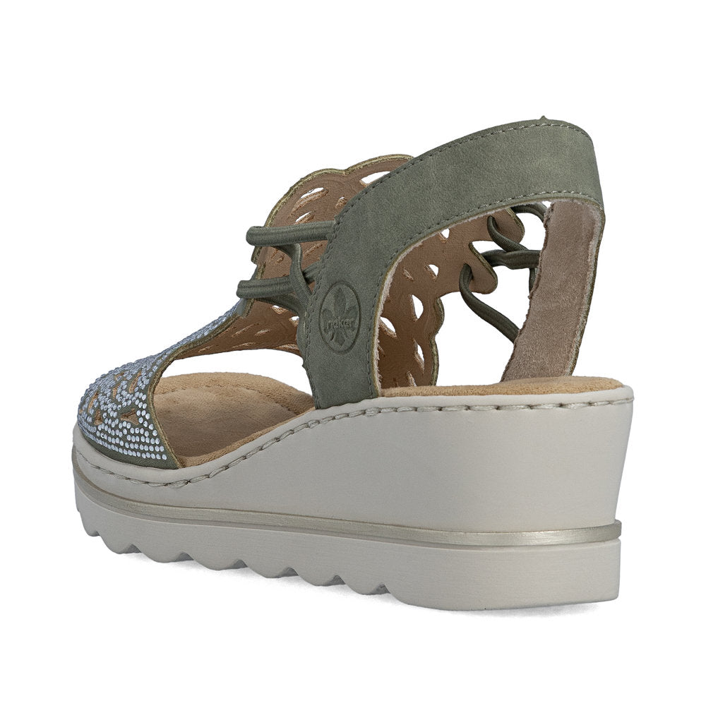 Rieker 67465-52 Schilf Green F 1/2 Fit Slingback Sandals