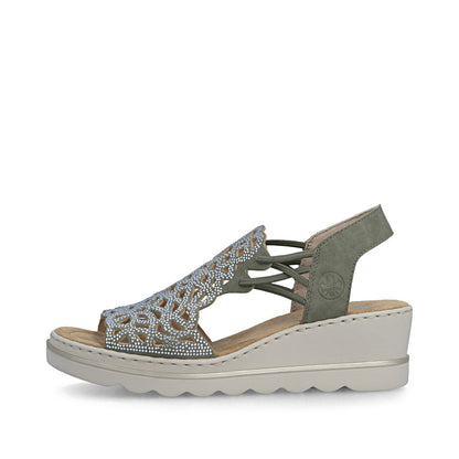 Rieker 67465-52 Schilf Green F 1/2 Fit Slingback Sandals