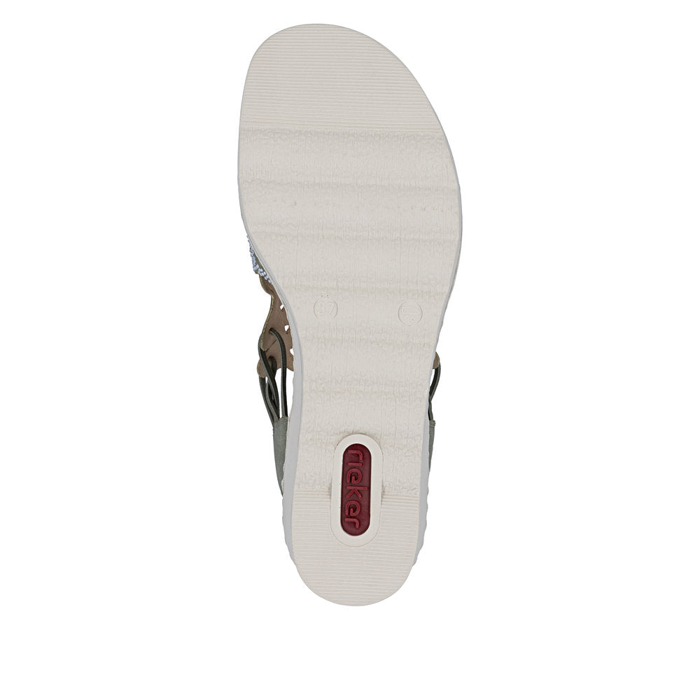 Rieker 67465-52 Schilf Green F 1/2 Fit Slingback Sandals
