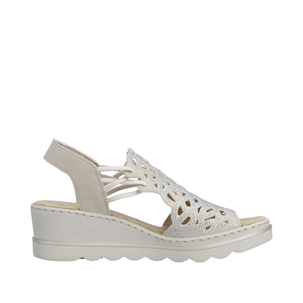 Rieker 67465-62 Beige Sparkle F 1/2 Fit Slingback Sandals