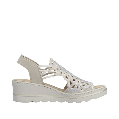 Rieker 67465-62 Beige Sparkle F 1/2 Fit Slingback Sandals