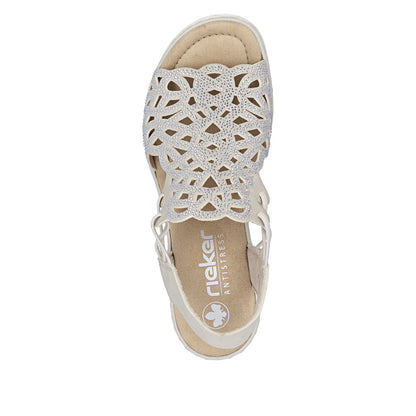 Rieker 67465-62 Beige Sparkle F 1/2 Fit Slingback Sandals