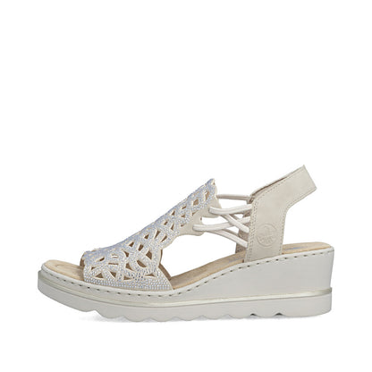Rieker 67465-62 Beige Sparkle F 1/2 Fit Slingback Sandals