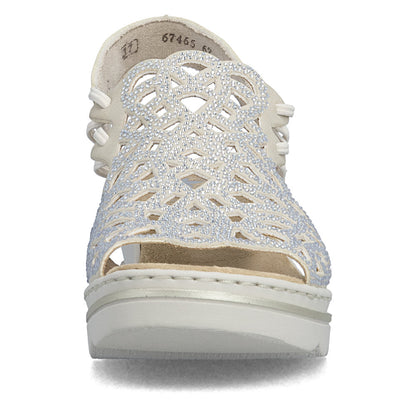 Rieker 67465-62 Beige Sparkle F 1/2 Fit Slingback Sandals