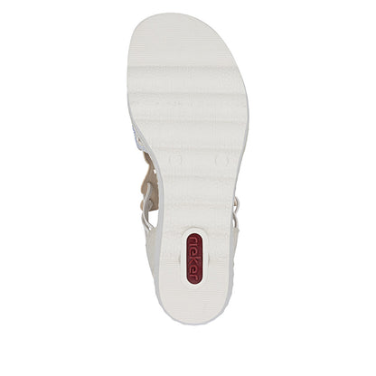 Rieker 67465-62 Beige Sparkle F 1/2 Fit Slingback Sandals