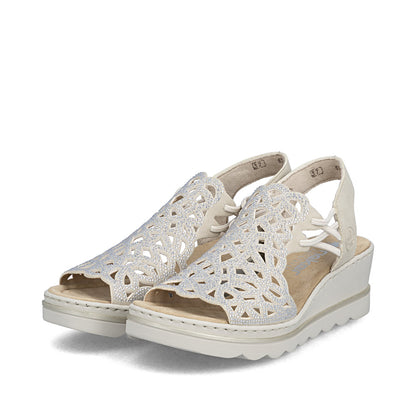 Rieker 67465-62 Beige Sparkle F 1/2 Fit Slingback Sandals