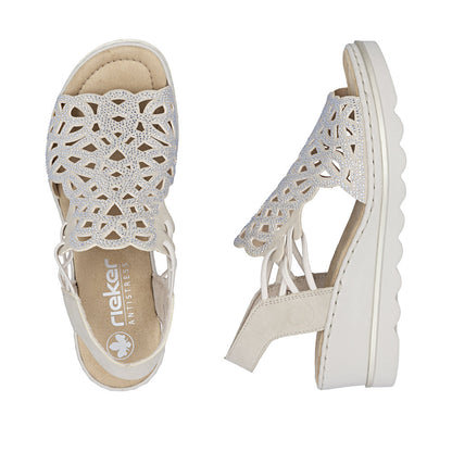 Rieker 67465-62 Beige Sparkle F 1/2 Fit Slingback Sandals